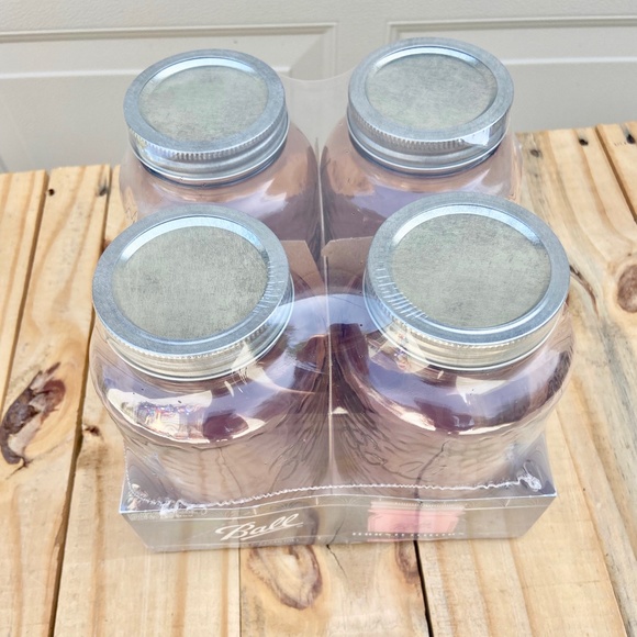 Set of 2 ROSE PINK vintage style Ball Mason jar, QUART Size - NEW!  Glass Vase - Picture 11 of 12